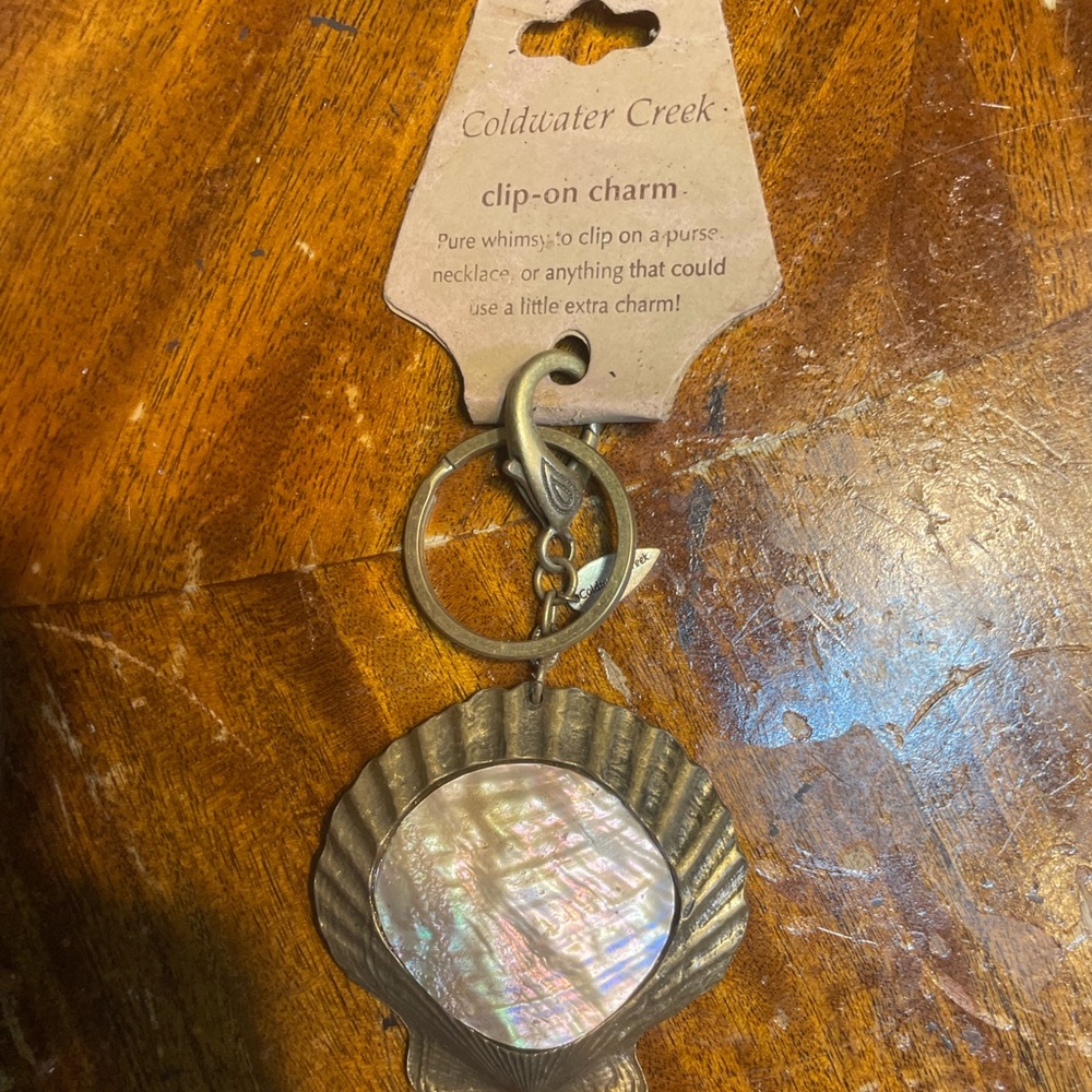 Coldwater Creek Gold and Iridescent Clip-On Charm new